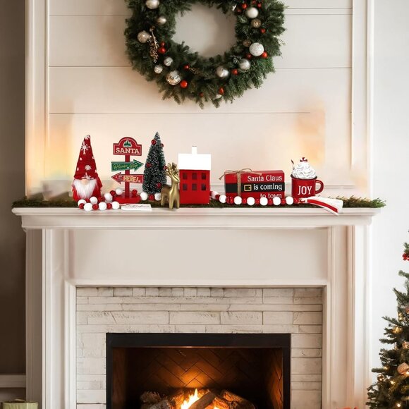 Christmas Decorations 8 PCS Tiered Tray Decor Set, Cute Tabletop Christmas Decor - Picture 6 of 7